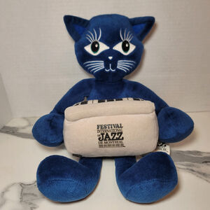 Festival International Jazz De Montreal ~ rare Blue Cat Plush playing piano 16"